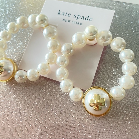 Kate Spade Gold and White Pearl Earrings NWT - Picture 3 of 7